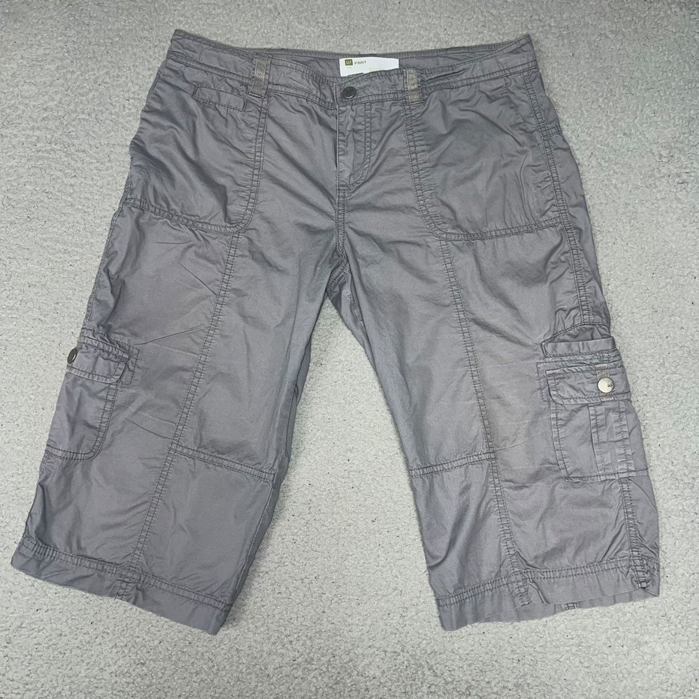 VTG Gap Surplus Pants Women Sz 10 (34x 16) Gray Cargo Capri Utility Gorpcore Y2K